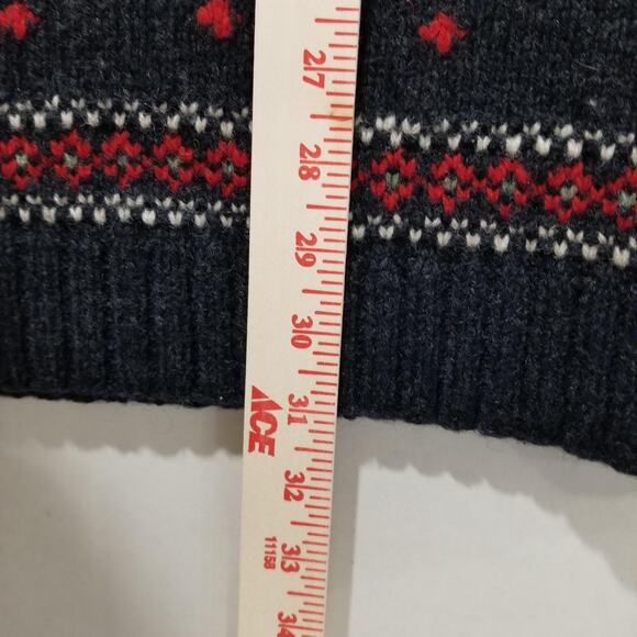 Lauren Ralph Lauren Sweater Mens 2X Fair Isle Quarter Zip Lambswool Hand Knit - Picture 6 of 7